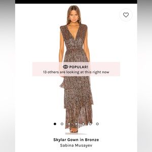 Sabina Musayev Skylar Gown Bronze Women's Size XS